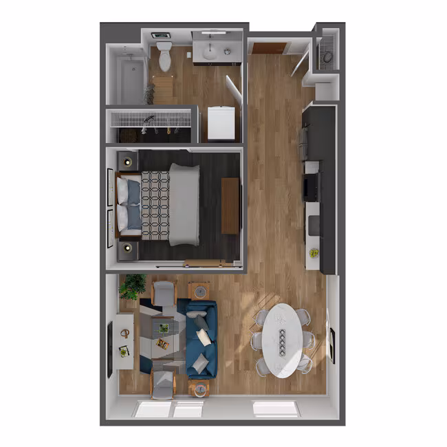 Urban 1 Bed, 1 Bath - E 607 floor plan